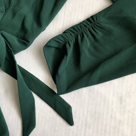 Gianni Bini Forest Green Long‎ Sleeve Ruffle Wrap Mini Dress - Size XS - Picture 7 of 12